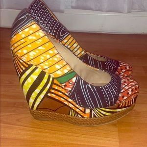 4 1/2  inch Platform tribal wedges